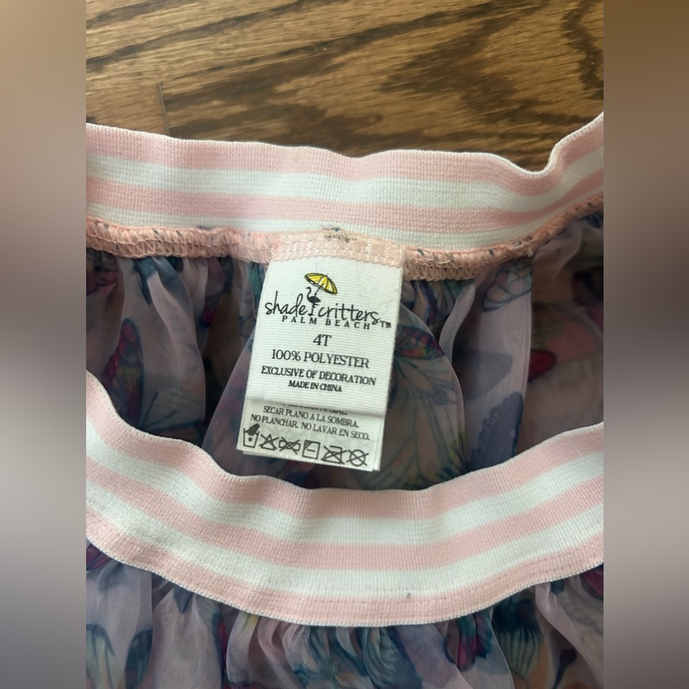 Shade Critters Palm Beach Girl's Swimwear Pattern Printed Butterfly Tutu 4T NWOT - Picture 3 of 3